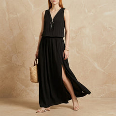 Lecce Zip Neck Maxi Dress