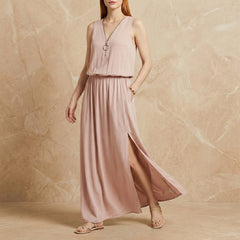 Lecce Zip Neck Maxi Dress