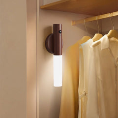 LED Motion Sensor Wall Light with Wooden Base – Energy Efficient and Stylish Design