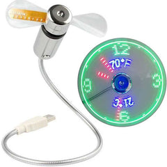 LiftAir USB Desk Fan | Time & Temperature Readout With Flexible Neck