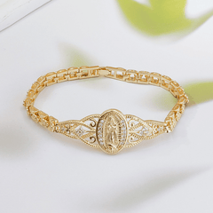 Marian Medallion Bracelet | Gold-Plated Copper Filigree Faith Jewelry