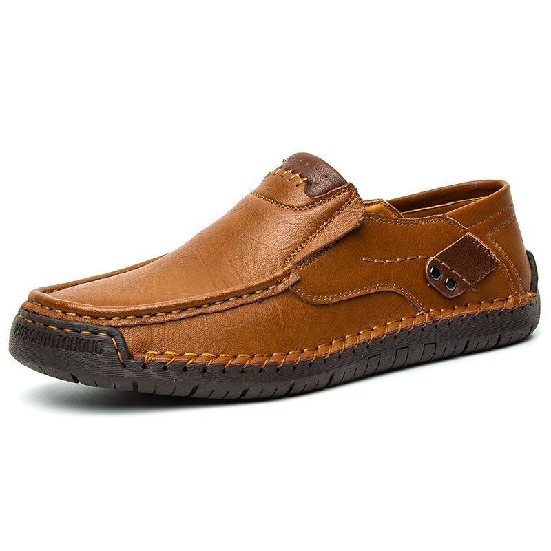 Marston Leather Slip-On Shoes | Padded Insole, Round Toe Daily Wear