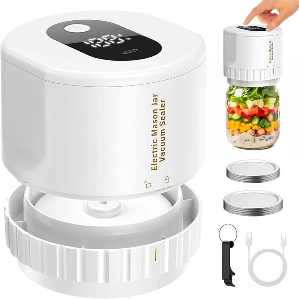Mason Vacuum Sealer Machine | Cordless, Compact Design for Food Preservation