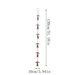 Meadowcap Iron Rain Chain | Mushroom Gutter Water Diverter for Garden Decor