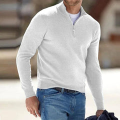Milo Men's Quarter Zip Sweater | Lightweight Knitted Polyester, Casual