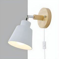 Minimalist Wooden Wall Light with Iron Accent for Modern Interiors