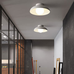 Modern White Flush Mount Ceiling Light – Minimalist Dome Design for Warm Ambient Lighting in Kitchens and Living Spaces