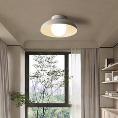 Modern White Flush Mount Ceiling Light – Minimalist Dome Design for Warm Ambient Lighting in Kitchens and Living Spaces
