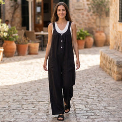 Montreux Wide Leg Linen Jumpsuit