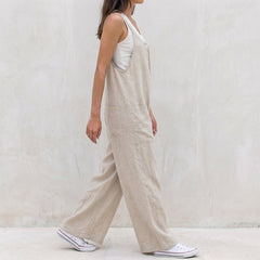 Montreux Wide Leg Linen Jumpsuit