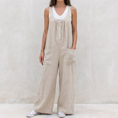 Montreux Wide Leg Linen Jumpsuit