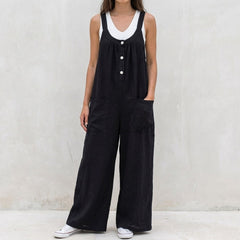 Montreux Wide Leg Linen Jumpsuit