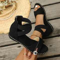 Novara Velvet Gladiator Wedge Sandals