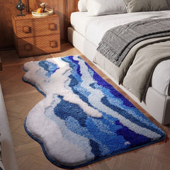 Plush Bath Mat with Non-Slip Grip – Ultra-Absorbent Wave-Pattern Design for Comfort and Safety