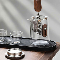 Portable Glass Tea Set with 330ml Teapot and Travel Case – Perfect for On-the-Go Brewing