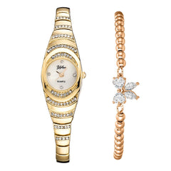 Radiant Rhinestone Bracelet Watch for Women | Quartz Timepiece with Adjustable Metal Band