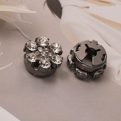 Radiant Snap-On Rhinestone Button Covers | Flower Shirt & Blazer Accents