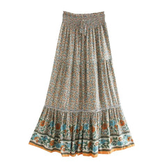 Ravello Floral Rayon Maxi Skirt