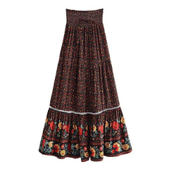 Ravello Floral Rayon Maxi Skirt