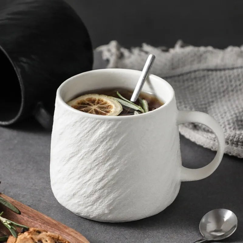 Rock Sand Mug with Textured Grip – 550ml Durable Ceramic Coffee Mug