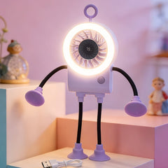 Ruffle Air Portable Fan | Flexible Stand, Type-C Charging & LED Ring Light