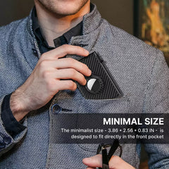 Carbon Fiber Leather Card Holder with Smart Airtag Slot (+Free Gift Included)