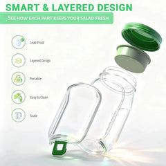 Savor Salad Pod | Leakproof Food Storage Container for Fresh Fruits and Vegetables