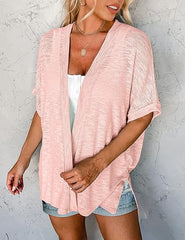 Serena Airy Short-Sleeve Cardigan | Draped Summer Layer