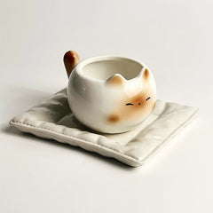 Siamese Cat Inspired Coffee Cup with Ear Handle – Premium Ceramic Drinkware