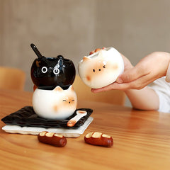 Siamese Cat Inspired Coffee Cup with Ear Handle – Premium Ceramic Drinkware