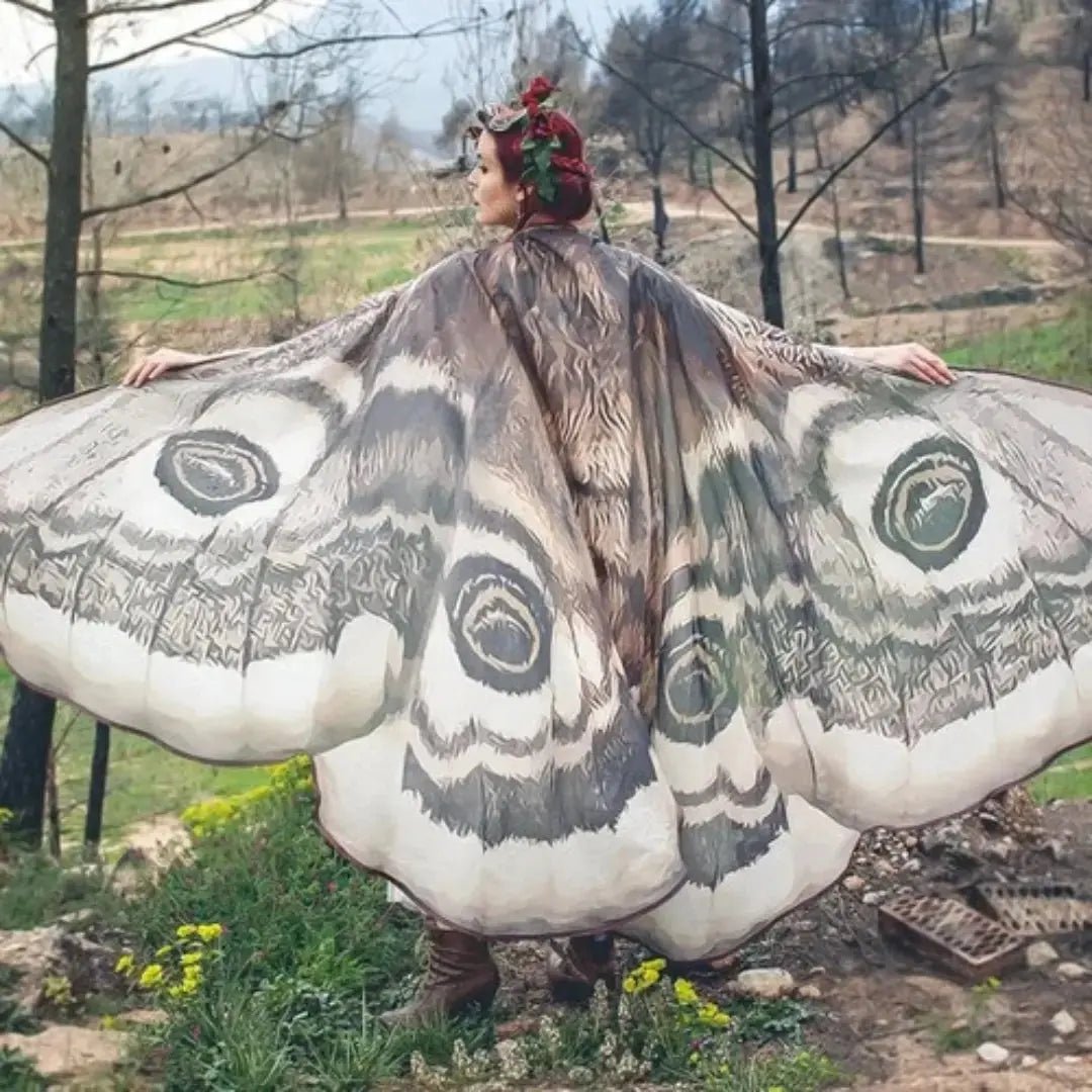 Silver Moth Wings Shawl – Elegance Stunning Cape