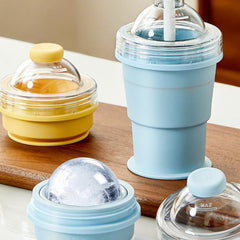 SnapSip Collapsible Silicone Cup | Travel Straw Tumbler & Ice Sphere Mold