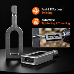 TightTurn Drill Wire Twisting Attachment | Alloy Steel 1/4 in Hex Shank