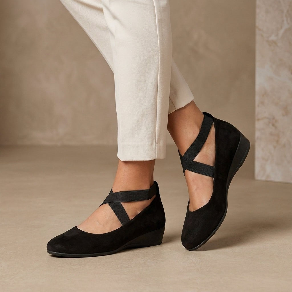 Urbino Cross Strap Ballet Flats
