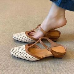 Valmont Woven Square-Toe Heels