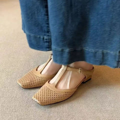 Valmont Woven Square-Toe Heels