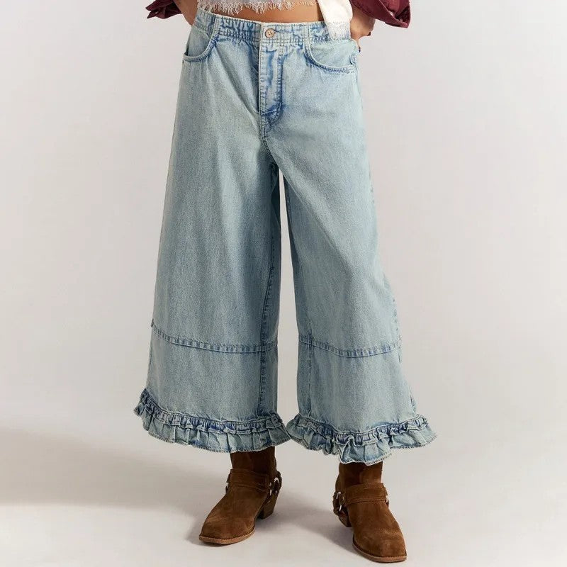 Vela Ruffle Cropped Jeans