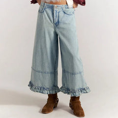 Vela Ruffle Cropped Jeans