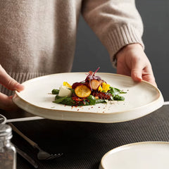 VeroMoss™ Durable Ceramic Plates with Irregular Edges – Perfect for Every Meal