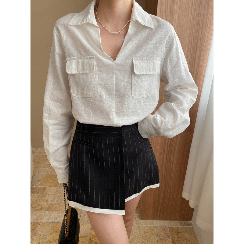 Verona Linen V-Neck Shirt