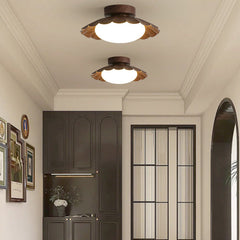 Vintage Flush Mount Ceiling Light with Acrylic Glow – Elegant Flower Design
