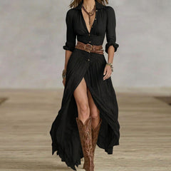 Évora Plunge Maxi Dress