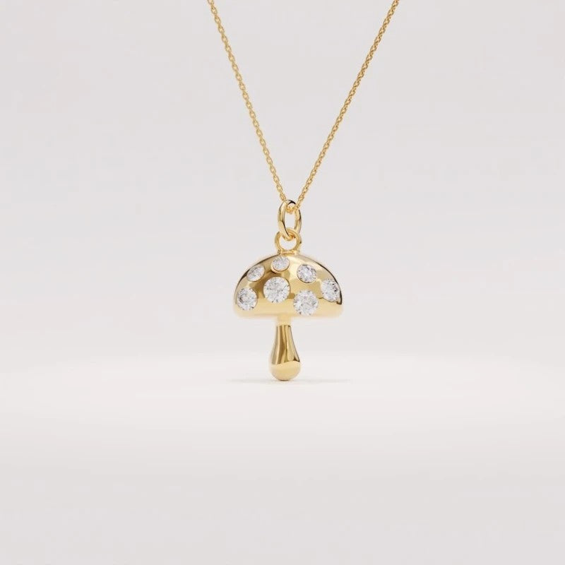 Zirconia Mushroom Necklace