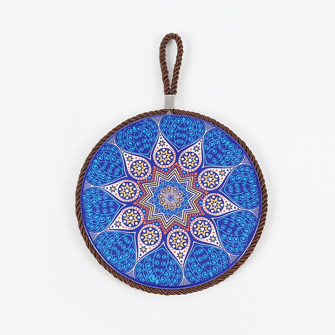 Mandala Print Ceramic Cork Insulation Pad Feajoy