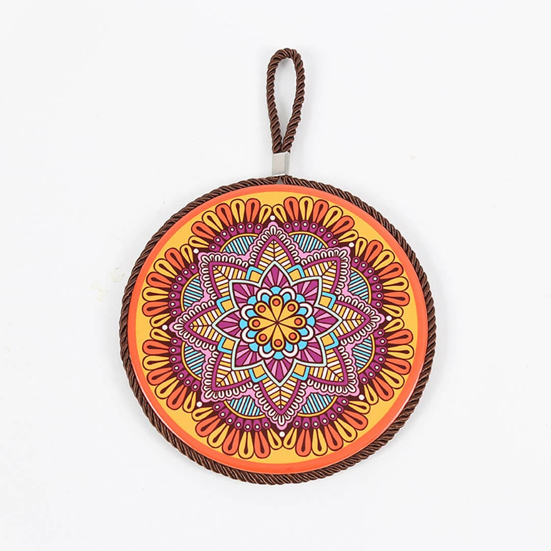 Mandala Print Ceramic Cork Insulation Pad Feajoy