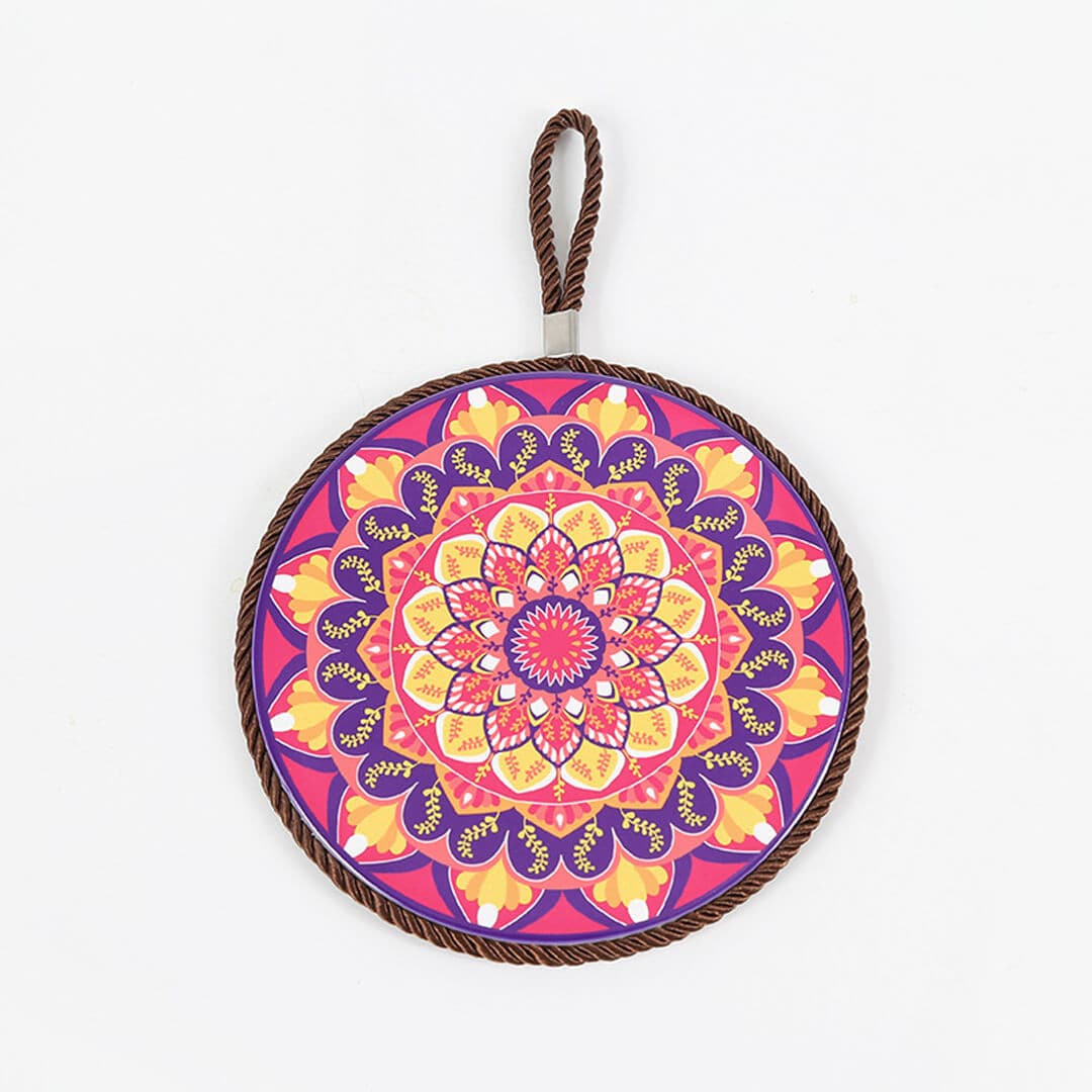 Mandala Print Ceramic Cork Insulation Pad Feajoy