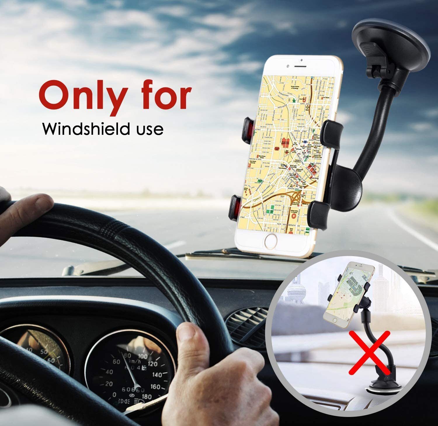 Car Windshield Vacuum Mount Cell Phone Holder Stand dylinoshop