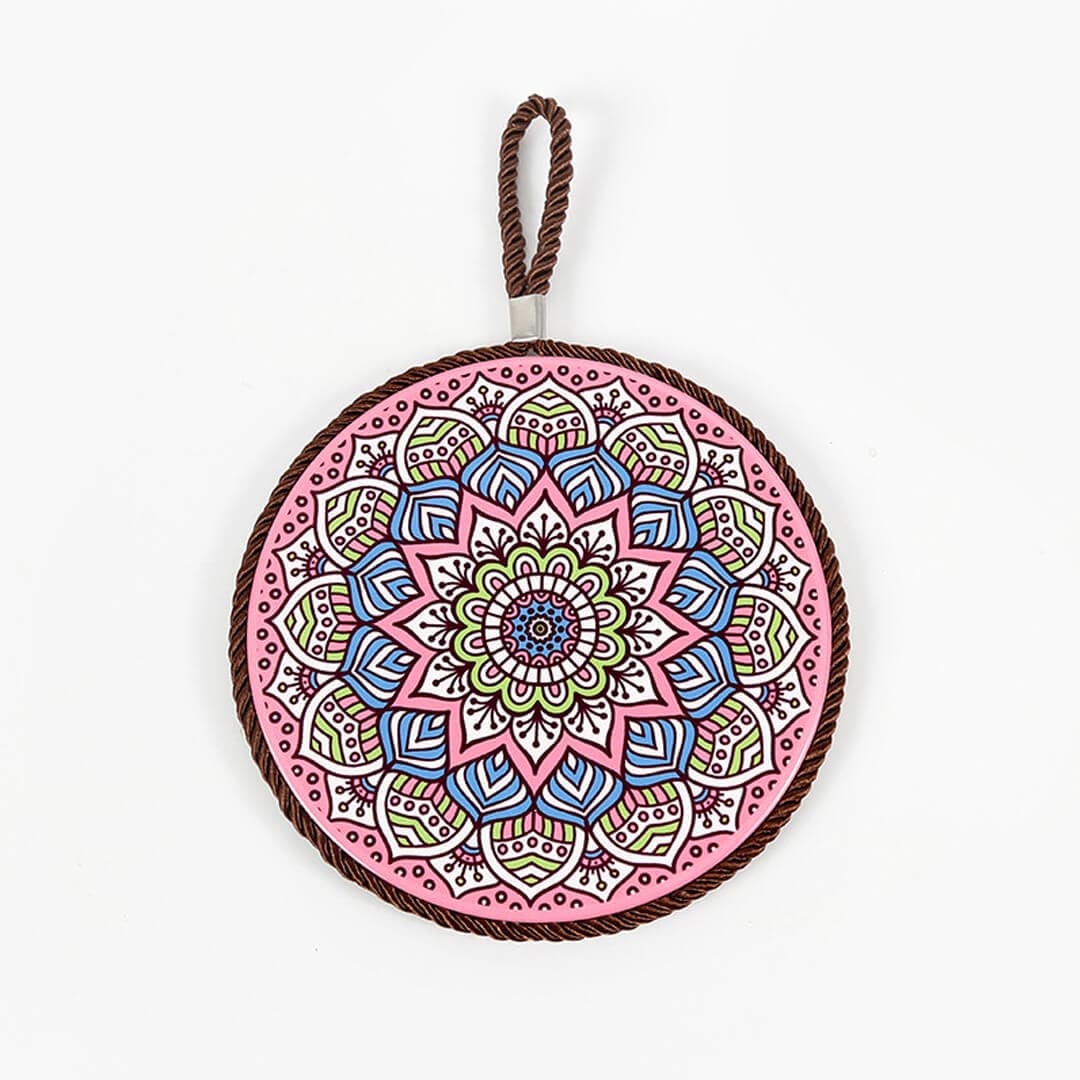 Mandala Print Ceramic Cork Insulation Pad Feajoy