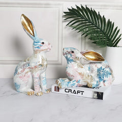 Floral Art Rabbit Decoration Feajoy