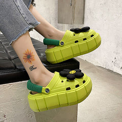 Smiling Floral Thick-Soled DIY Garden Clog dylioshop